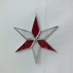 6er Stern Eisblume klar-rot